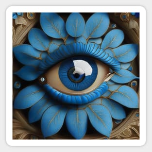 [AI Art] Eye Of Forget-Me-Not, Art Deco Style Sticker